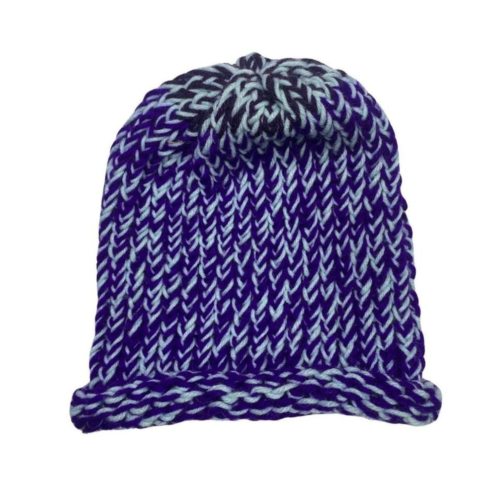 Hand knit crochet beanie